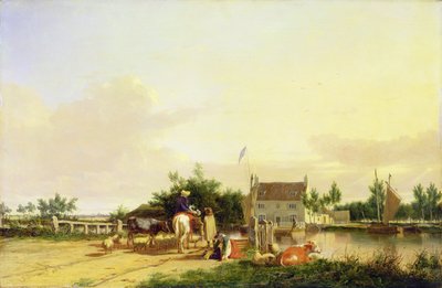 Buckenham Fähre am Fluss Yare, Norfolk, 1826 von Joseph Stannard